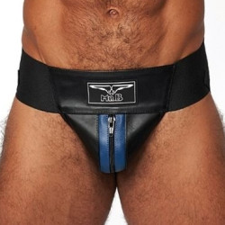 Mr B - Mister B Jockstrap en cuir Mister B Noir-Bleu